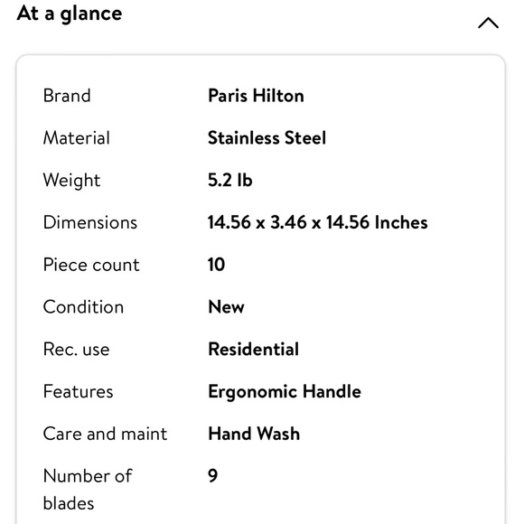 BNIB! Paris Hilton 10-Piece Heart-Shaped Stainless Steel Knife Block Set, Pink💖 - Picture 8 of 10